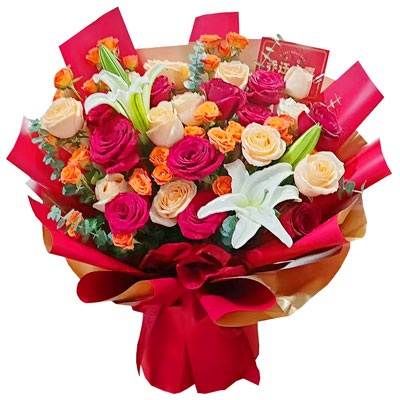 盘锦19朵玫瑰百合，爱情永不凋零